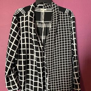 Black and white blouse